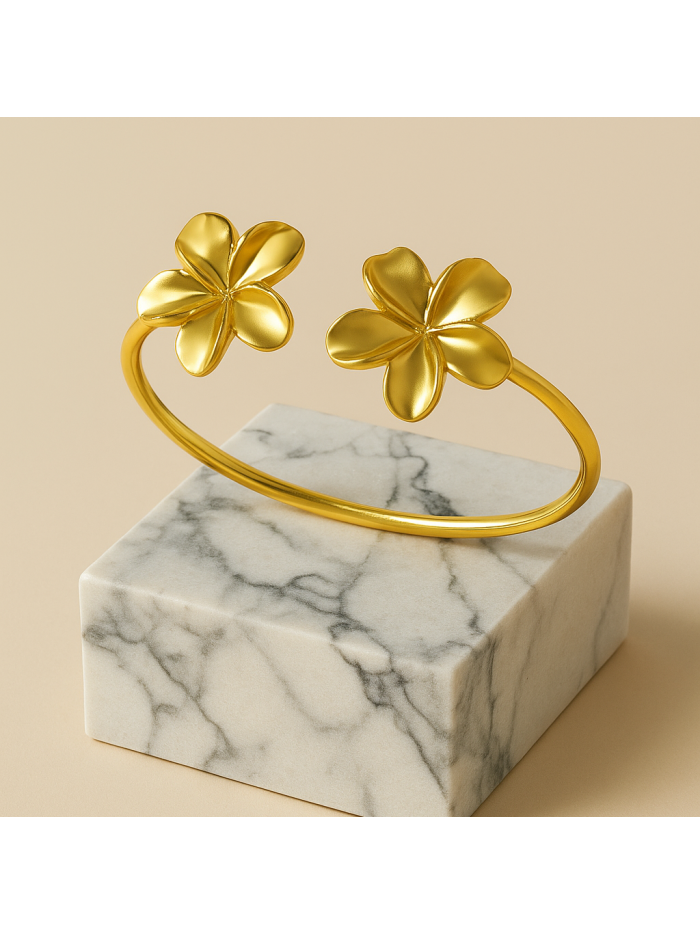 Bracelet  jonc en acier inoxydable or LYS