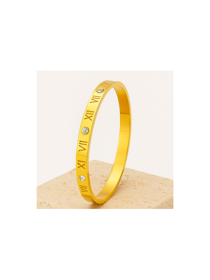 Bracelet  jonc en acier inoxydable or ROMAIN