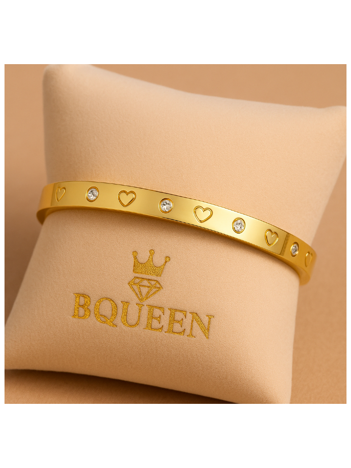 Bracelet  jonc en acier inoxydable or LOVE SHINE