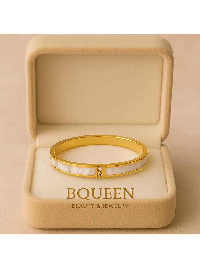 Bracelet  jonc en acier inoxydable or LORENE