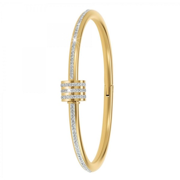 Bracelet  jonc en acier inoxydable or LOELIA
