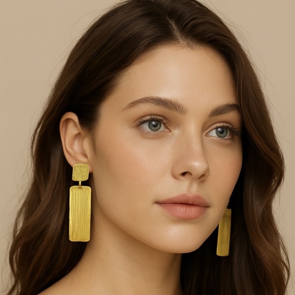 Boucles d'oreilles à clips acier inoxydable or LEYANA