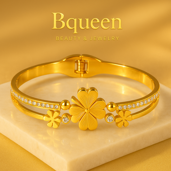 Bracelet acier inoxydable or FLORAL