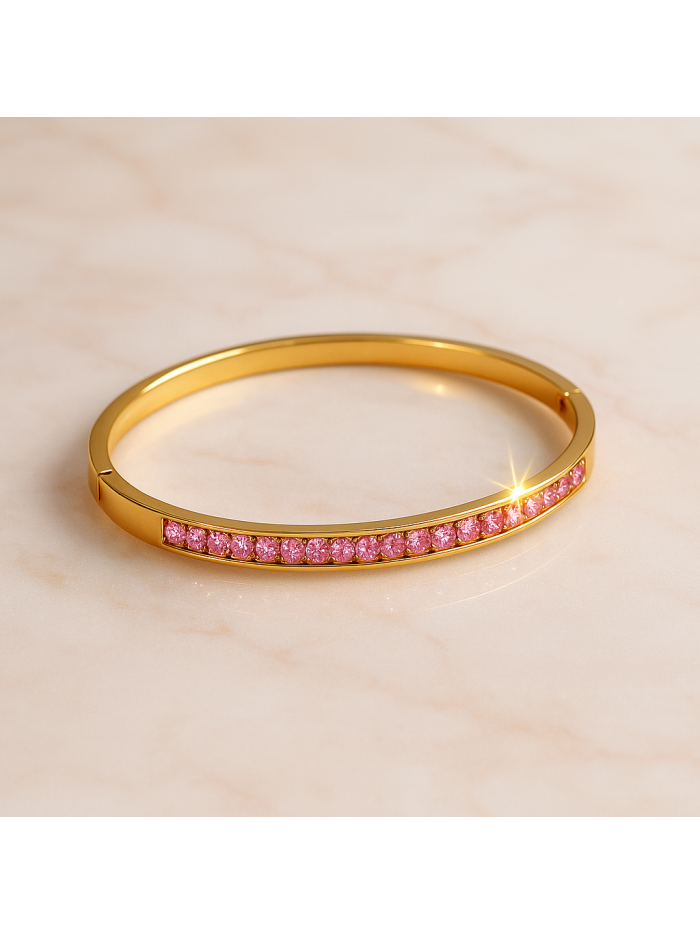 Bracelet acier inoxydable or ALMA rose