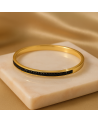 Bracelet acier inoxydable or ALMA noir