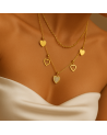 Collier multirang acier inoxydable or LOVE