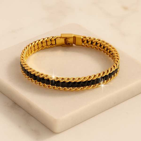 Bracelet acier inoxydable or  LOUNA
