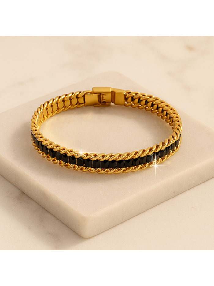 Bracelet acier inoxydable or  LOUNA