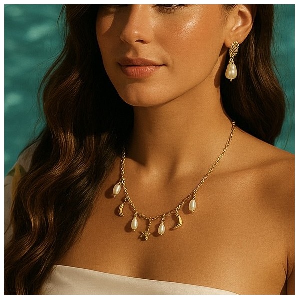 Collier acier inoxydable or VAYANA