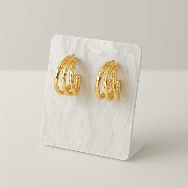 Boucles d'oreilles  acier inoxydable or  KANY