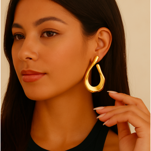 Boucles d'oreilles  en acier inoxydable or  SHANDRA