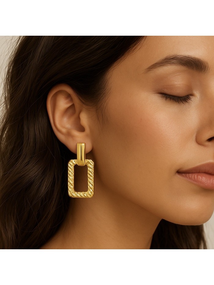 Boucles d'oreilles  en acier inoxydable or  SANDRA