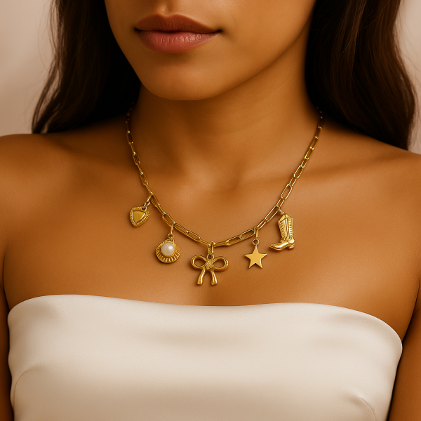 Collier acier inoxydable or VANILLE